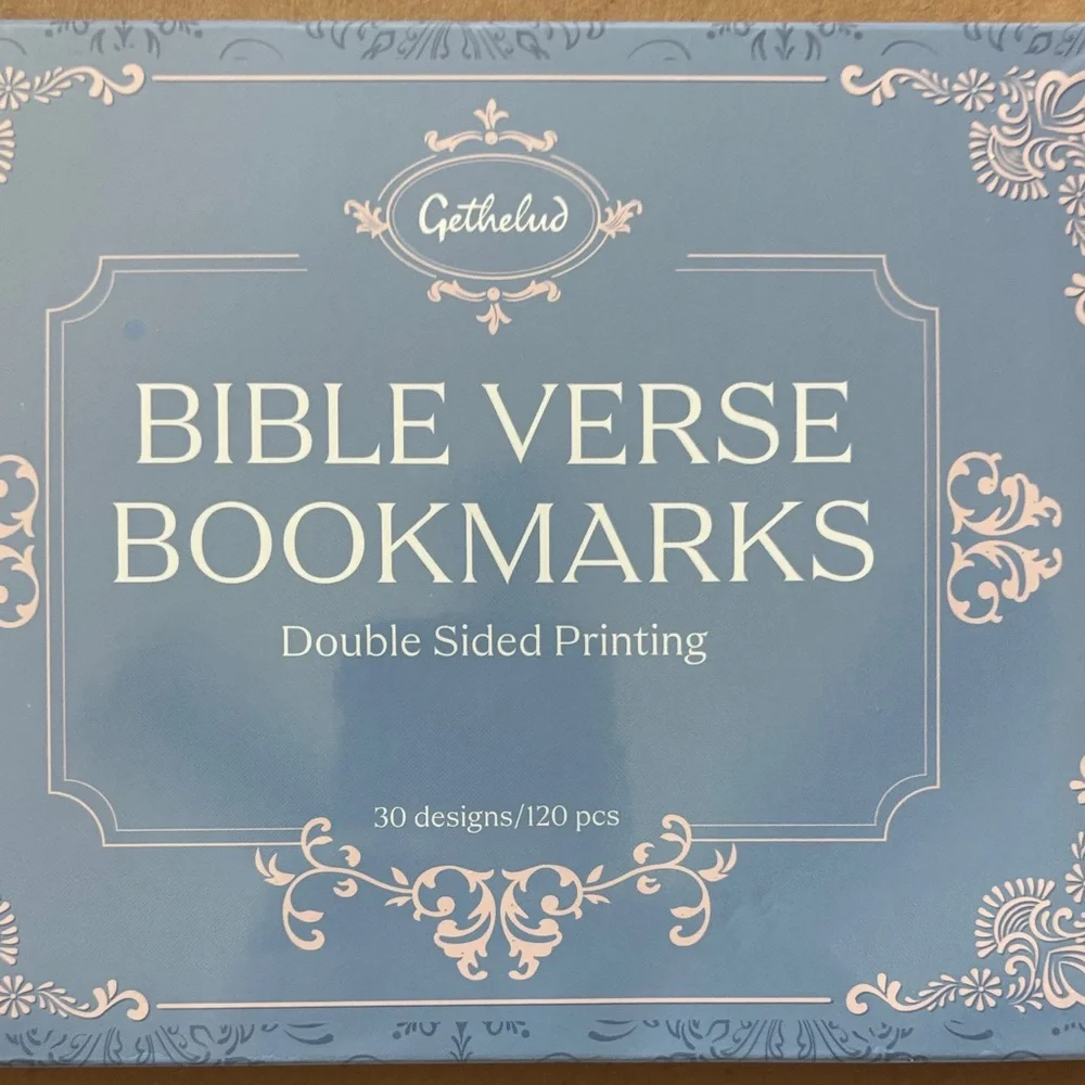 Blue Bible Verse Bookmarks - 120 Double-Sided Bookmarks